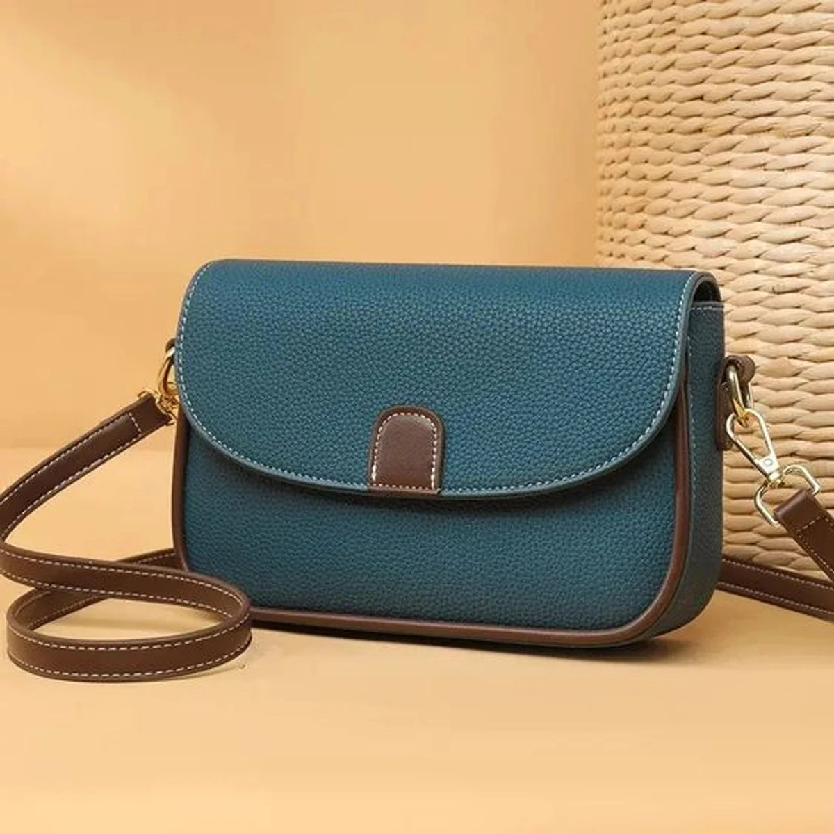 PU Leather Handbags Women Fashion Crossbody Bags(blue)