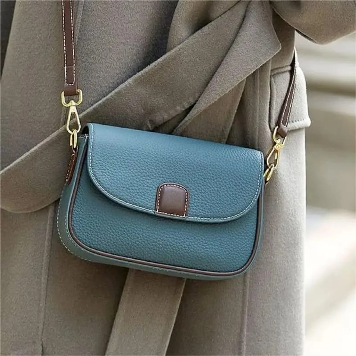 PU Leather Handbags Women Fashion Crossbody Bags(blue) - Image 3