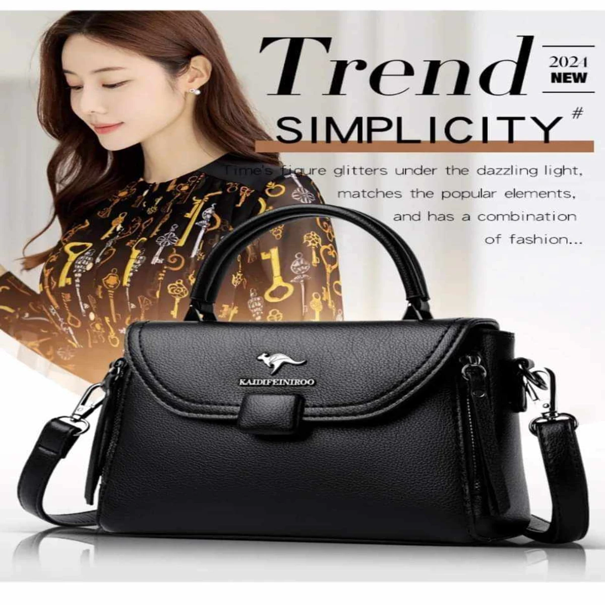 High Quality Kangaroo Handbag (Black)