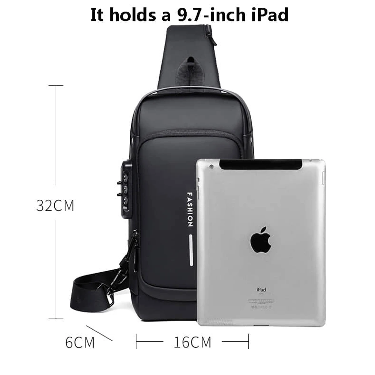 USB charging port sling Anti-theft shoulder bag (Black shape)