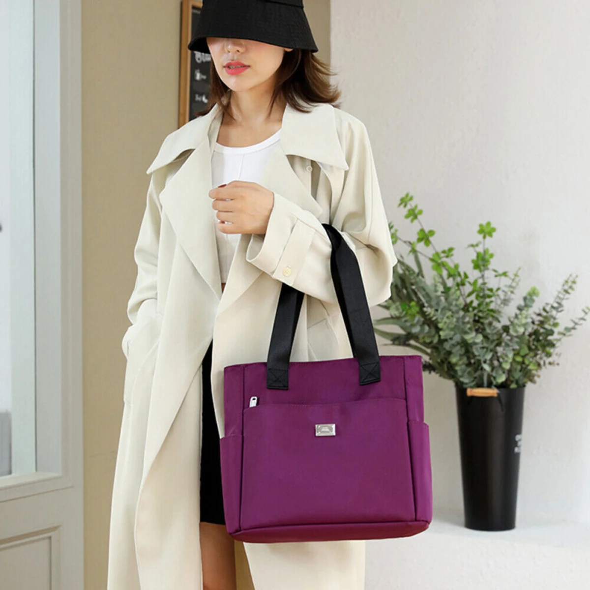 Fashion Shopping Bag ( Purple color )