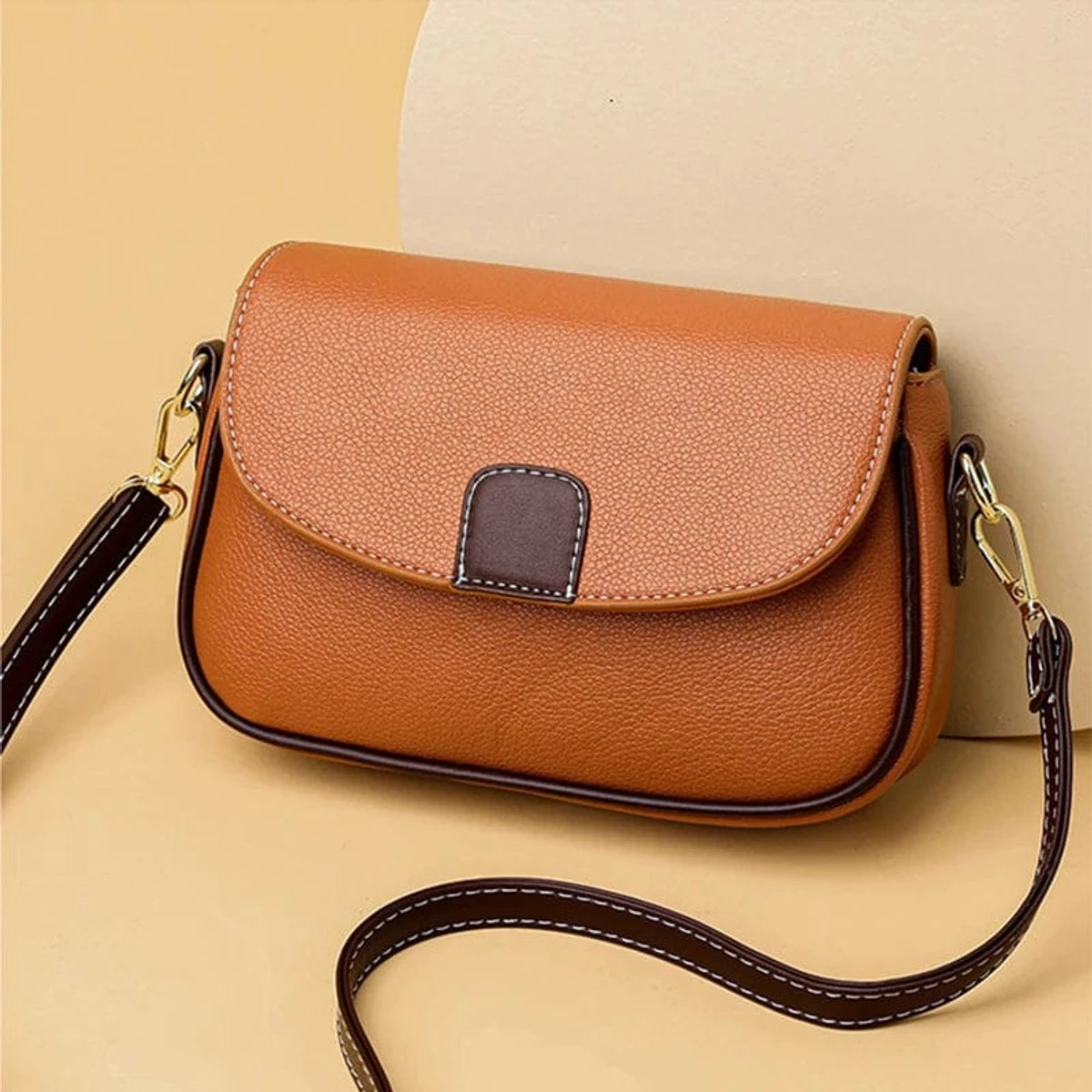 PU Leather Handbags Women Fashion Crossbody Bags(Orange Color)