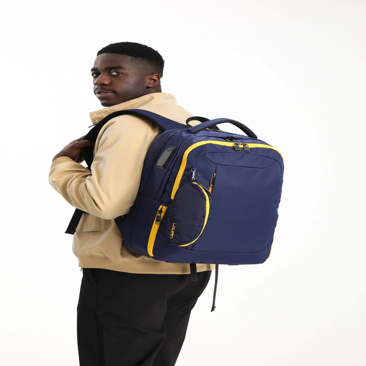 Loupin Backpack For Men Women ( Navy Blue ) Code : 76