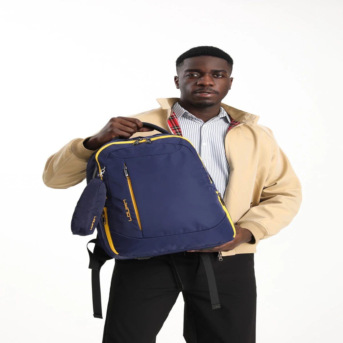 Loupin Backpack For Men Women ( Navy Blue ) Code : 76 - Image 3