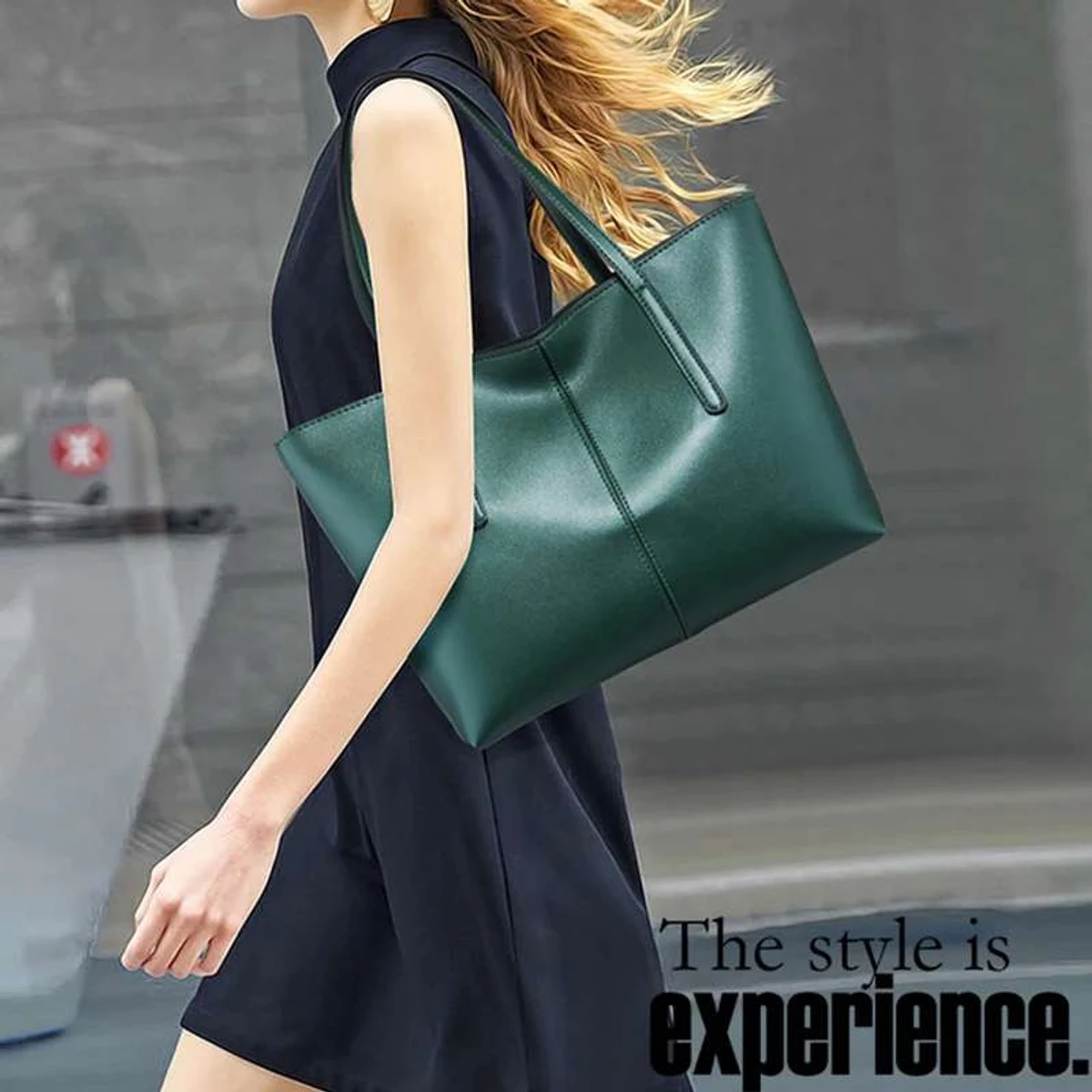 Luxury Hand Bag atypical leather ( (Green) Code : 95 - Image 3