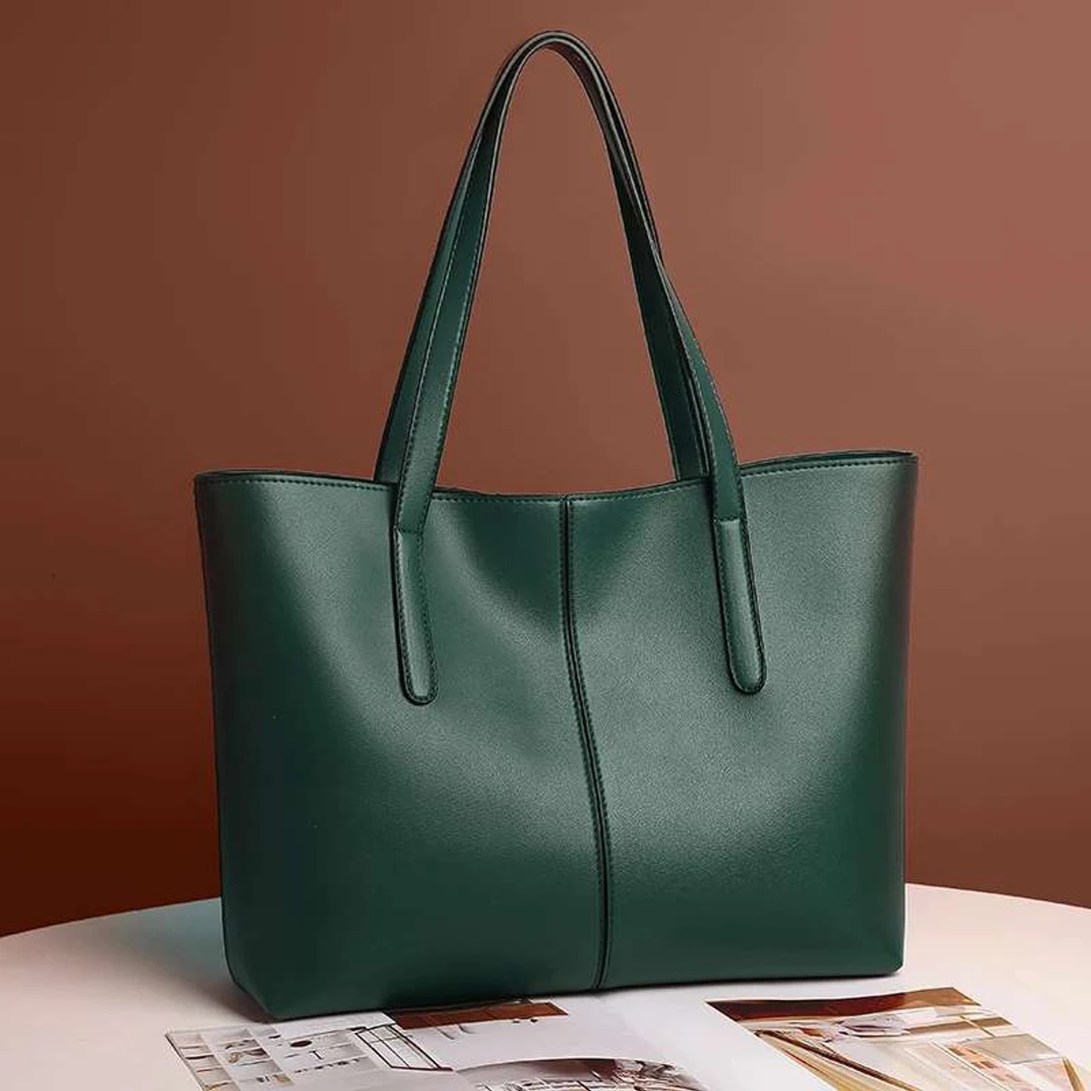 Luxury Hand Bag atypical leather ( (Green) Code : 95