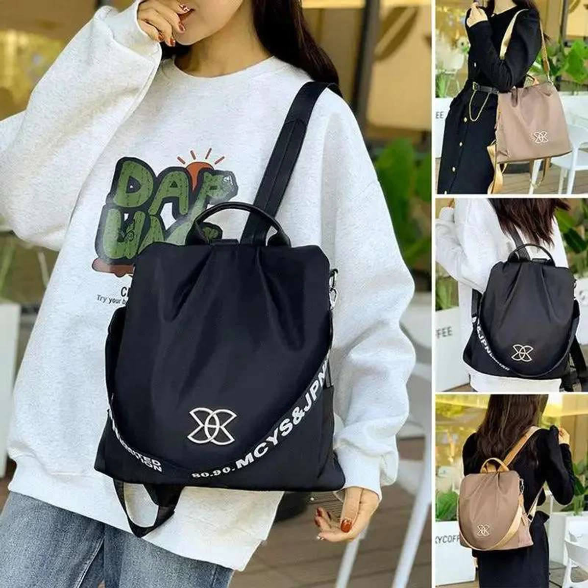 Women Large Capacity Outdoor Tote Bag ( black ) - Image 3